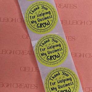 Thank You For Helping My Business Grow Packaging Sticker Label